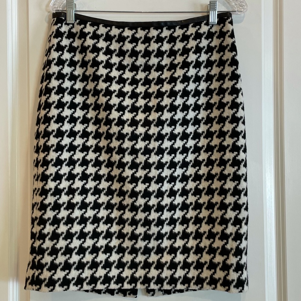 Talbots Houndstooth Wool Blend Skirt